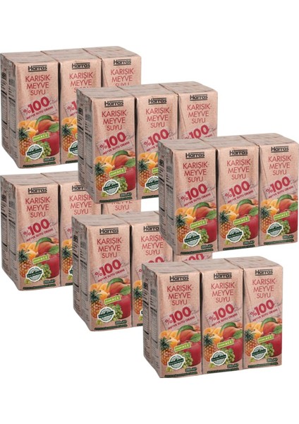 Karışık Meyve Suyu %100 Meyve Suyu Oranı Şeker Ilavesiz 36 Adet x 200 ml modelleri