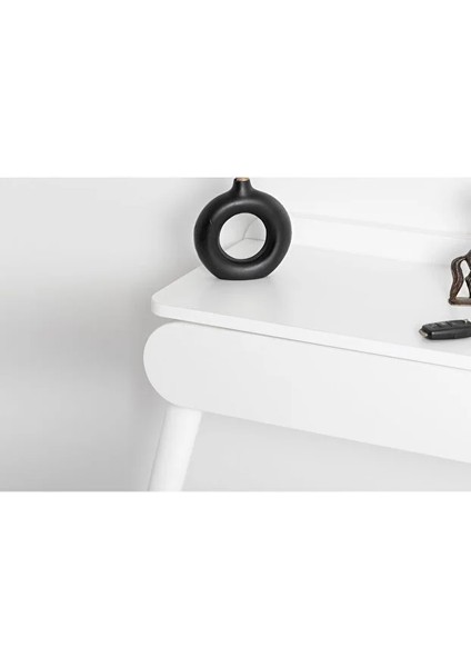 Flora Alize Beyaz Dresuar | Aynalı Çekmeceli Dresuar (90X32 Cm)