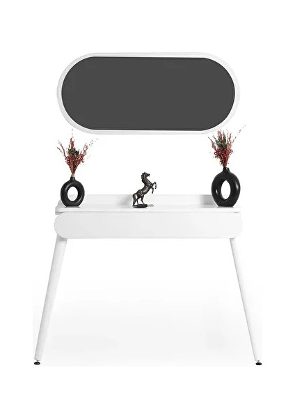 Flora Alize Beyaz Dresuar | Aynalı Çekmeceli Dresuar (90X32 Cm)