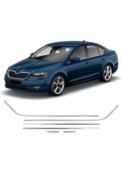 Skoda Octavia A7 Uyumlu 2013 ve Üzeri Krom Cam Çıtası 6 Parça Paslanmaz Çelik fiyatları