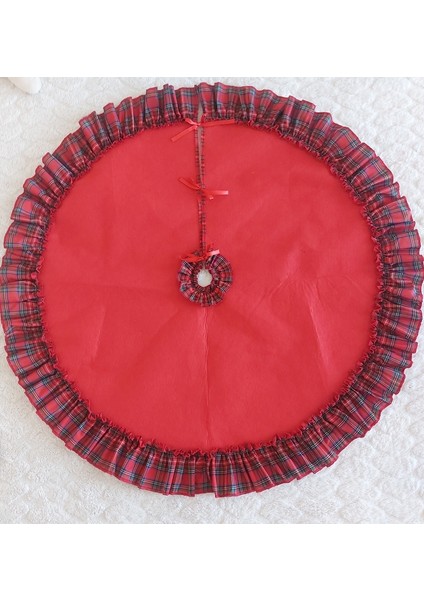 Çam Ağacı Ayak Halısı Örtüsü Kenarlari Pamuk Kumaş Fırfırlı 1mt