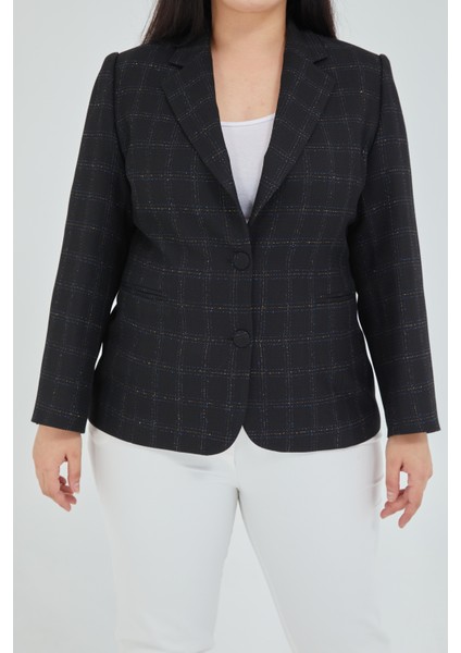 Atelier Kadın Büyük Beden Ekoseli Klasik Ceket fiyatları