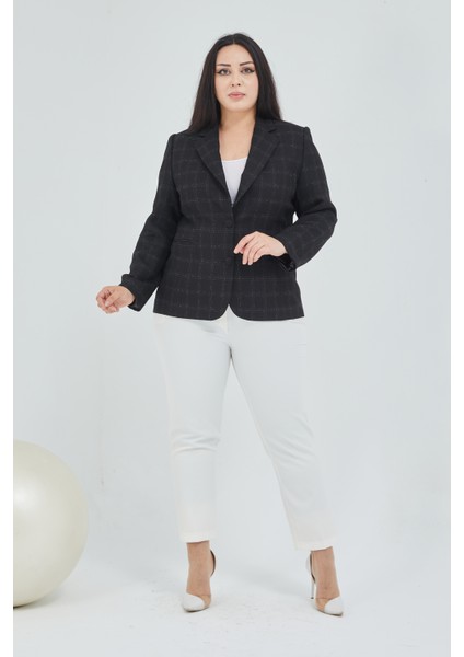 Atelier Kadın Büyük Beden Ekoseli Klasik Ceket indirimleri