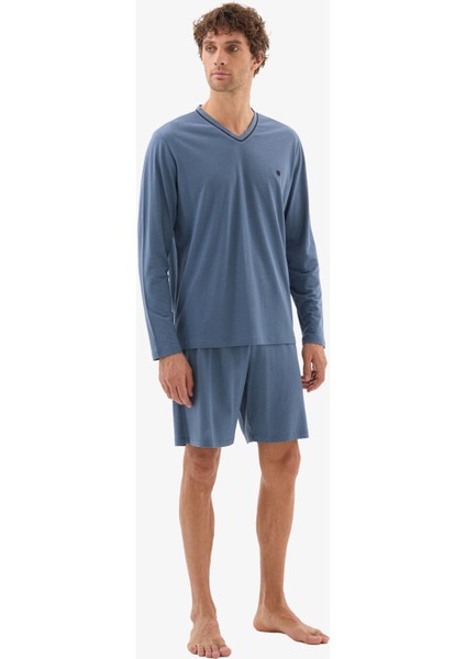 Erkek Pijama Takımı 40782 - Mavi modelleri