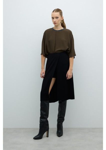 Içi Şort Detaylı Midi Boy Etek Siyah K2615047_001 modelleri