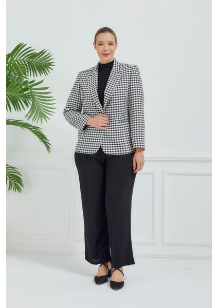 Atelier Kadın Büyük Beden Ekoseli Klasik Ceket fiyatları