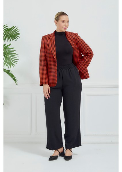 Atelier Kadın Büyük Beden Ekoseli Klasik Ceket modelleri