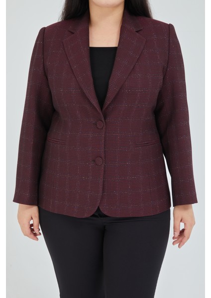 Atelier Kadın Büyük Beden Ekoseli Klasik Ceket fiyatları