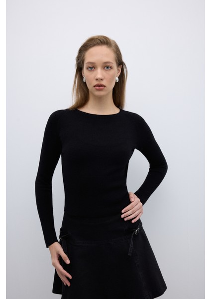 Bisiklet Yaka Triko Siyah K2671016_001