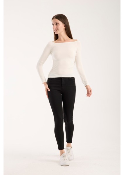 Kadın Uzun Kollu Geniş Yaka Esnek Bluz – Modern ve Zarif 3007 indirimleri