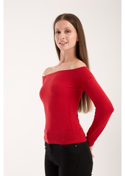Kadın Uzun Kollu Geniş Yaka Esnek Bluz – Modern ve Zarif 3007 fiyatları