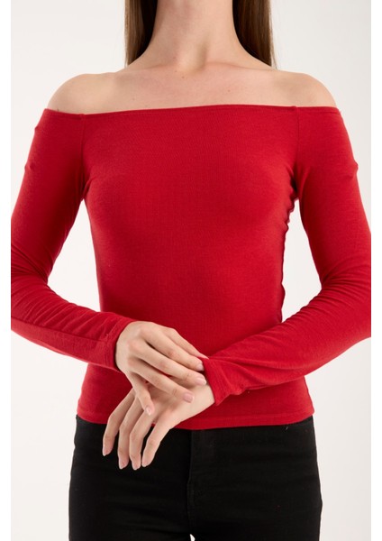 Kadın Uzun Kollu Geniş Yaka Esnek Bluz – Modern ve Zarif 3007 fırsatları