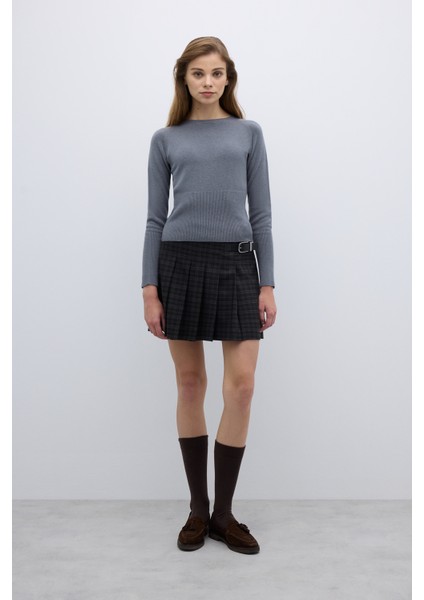 Bisiklet Yaka Triko Gri K2671016_004 modelleri