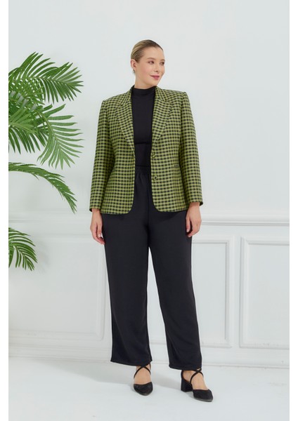 Atelier Kadın Büyük Beden Ekoseli Klasik Ceket fiyatları