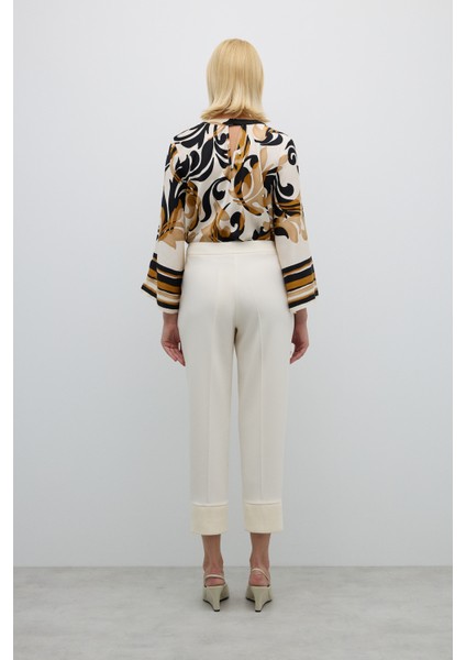 Arka Paçası Ribanalı Pantolon Ekru K2612052_049 fiyatları