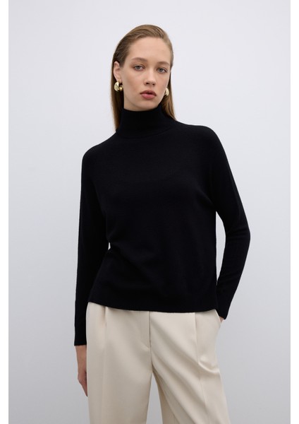 Balıkçı Yaka Triko Kazak Siyah K2671018_001