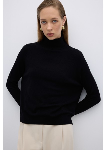 Balıkçı Yaka Triko Kazak Siyah K2671018_001 fırsatları