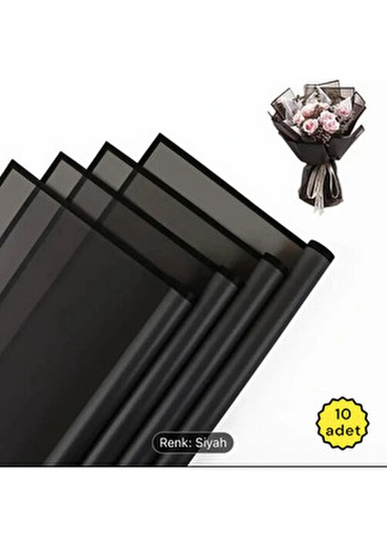 Çiçek Buket Ambalaj Jelatin Kağıdı (Siyah Zemin ve Siyah Kenarlı) Mat Opp 55X55CM 10ADET fırsatları