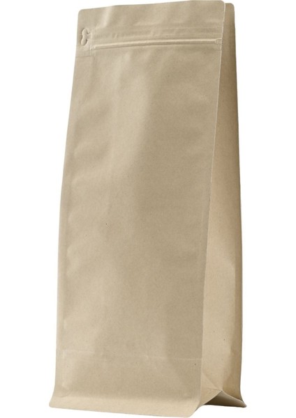 Flat Bottom Açık Kraft Alüminyum Önden Kilitli Ambalaj 14X33+5 CM-1000 Gr. - 400 Adet