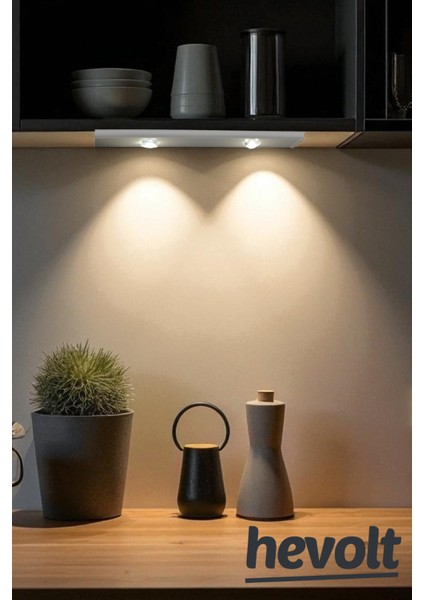 Hareket Sensörlü - Dekoratif Gece Lambası - USB Şarjlı LED Slim Armatür Aydınlatma 30 cm Beyaz Kasa