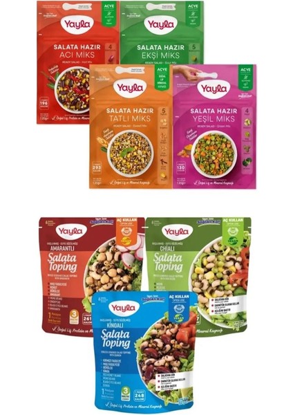 Salata Hazır Miks+Salata Toping 7'li Karma Paket