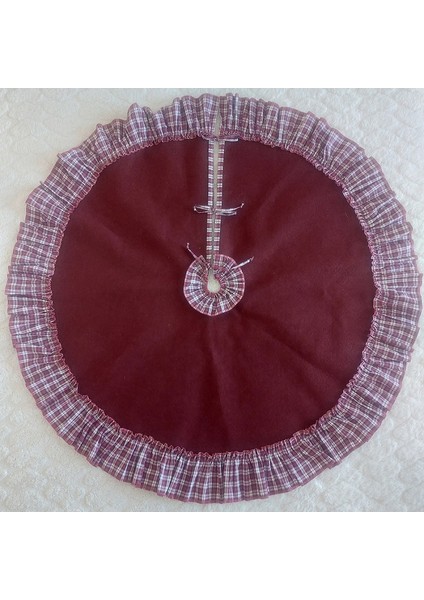 Çam Ağacı Ayak Halısı Örtüsü Kırmızı Noel Baba