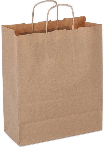 18*24*8 Kraft Saplı Kağıt Çanta 25 Adet