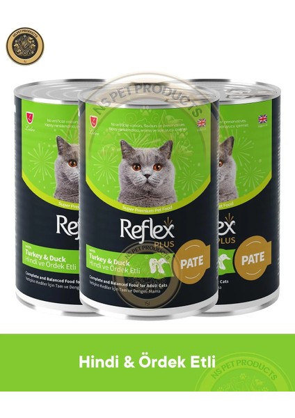 Plus Pate Hindi ve Ördek Etli Yetişkin Kedi Maması 3X395GR