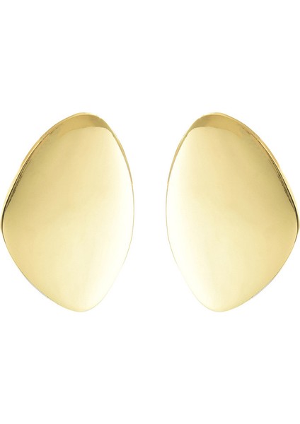 EH4753-2 Altın Avrupa Tarzı Geometrik Büyük Cilalı Kadın Küpeleri (Yurt Dışından)