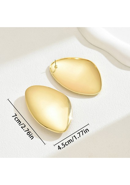 EH4753-2 Altın Avrupa Tarzı Geometrik Büyük Cilalı Kadın Küpeleri (Yurt Dışından) fiyatları