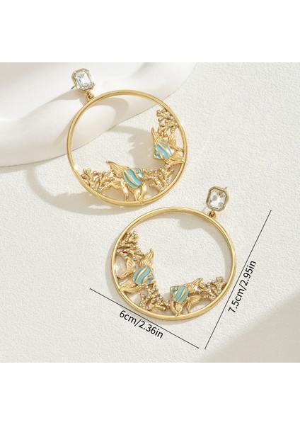 EH4739-1 Zirkon Taşlı Altın Balık Kadın Küpesi (Yurt Dışından) fiyatları