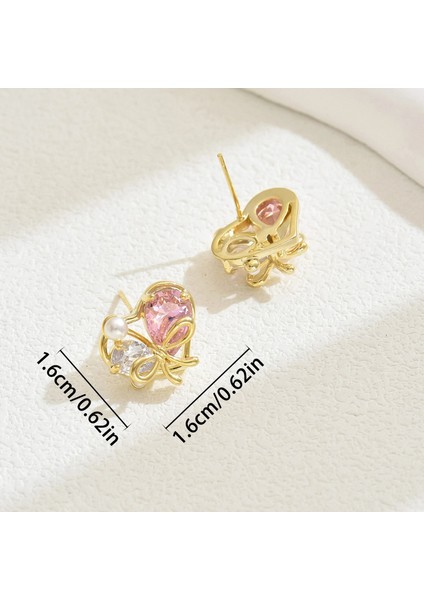 EH4710 Altın Kalp Şeklinde Zirkonyum Kaplamalı Kadın Küpeleri (Yurt Dışından) fiyatları