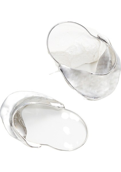 EH4091 Gümüş Düzensiz Tasarım Kadın Küpeleri (Yurt Dışından)