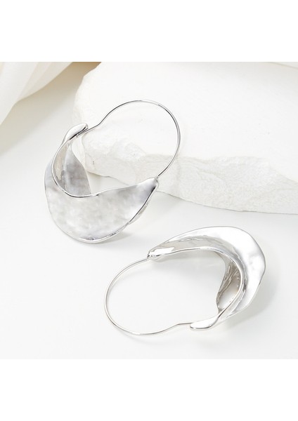 EH4091 Gümüş Düzensiz Tasarım Kadın Küpeleri (Yurt Dışından) fiyatları