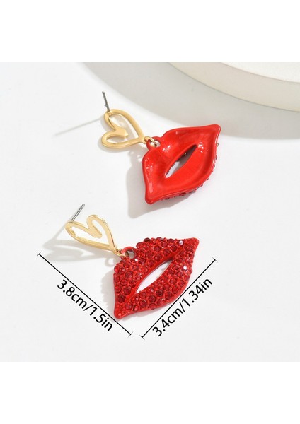 EH5073 Yapay Elmaslı Kalp Dudaklı Kadın Küpeleri (Yurt Dışından) fiyatları