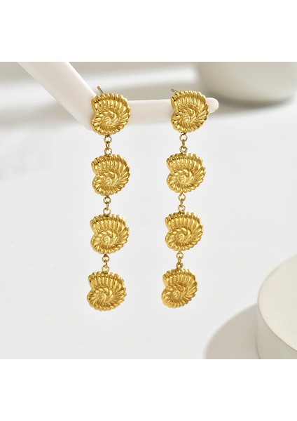 EH5068 Altın Deniz Kabuğu Kolye Kadın Küpe (Yurt Dışından) fiyatları