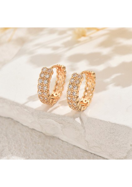 DE20288 Altın Geometrik Zirkon Kadın Küpeleri (Yurt Dışından) fiyatları