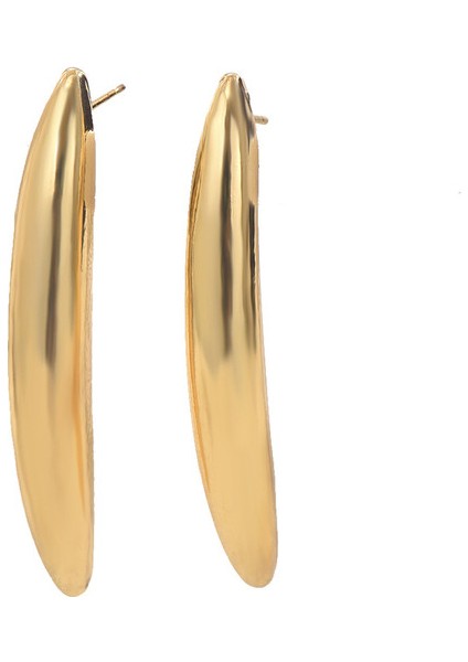 EH5083 Altın Yuvarlak Damla Tasarım Kadın Küpeleri (Yurt Dışından)