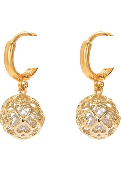 EH4759-6 Altın Tonlarında Ajur Zirkonyum Kadın Küpeleri (Yurt Dışından)
