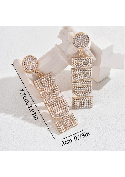 EH4659 Altın Harfli ve Yapay Inci Kadın Küpeleri (Yurt Dışından) fiyatları