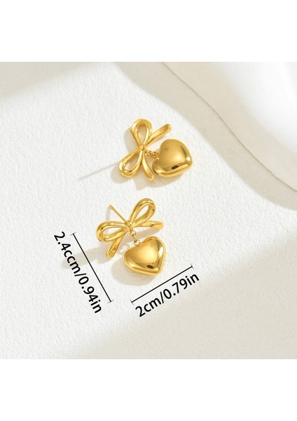 EH4753-1 Altın Fiyonklu Kalp Tasarımlı Kadın Küpeleri (Yurt Dışından) fiyatları