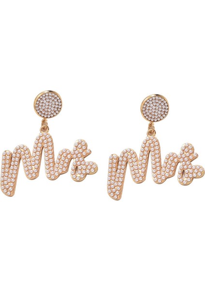 EH4659-3 Altın Tatlı ve Şık Inci Işlemeli Kadın Küpeleri (Yurt Dışından)