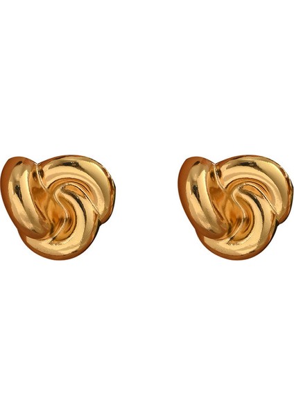 EH5085 Altın Iplikli Büküm Tasarım Kadın Küpeleri (Yurt Dışından)