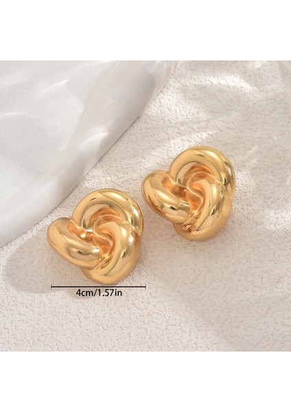 EH5085 Altın Iplikli Büküm Tasarım Kadın Küpeleri (Yurt Dışından) fiyatları