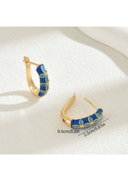 EHSF2856 Mavi Sade Saray Tarzı Kadın Küpeleri (Yurt Dışından) fiyatları