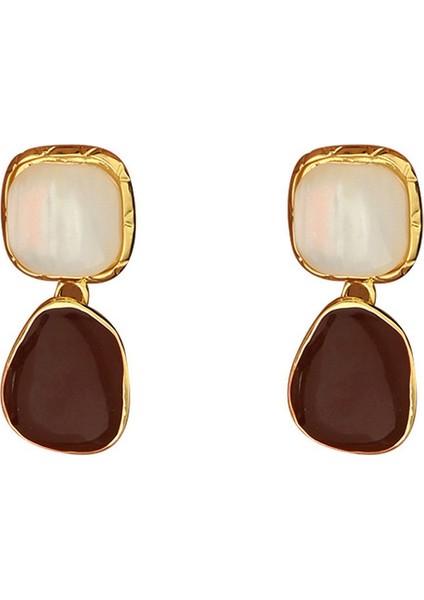 EHSF2760 Altın Geometrik Kadın Küpeleri (Yurt Dışından)