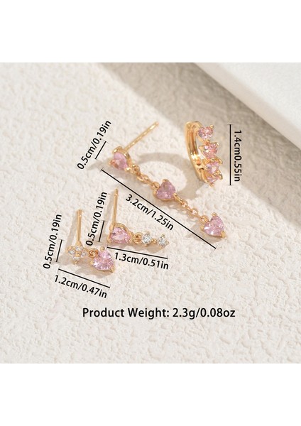 EH5122 Altın Kalp Şeklinde Zirkon Kadın Küpesi (Yurt Dışından) fiyatları