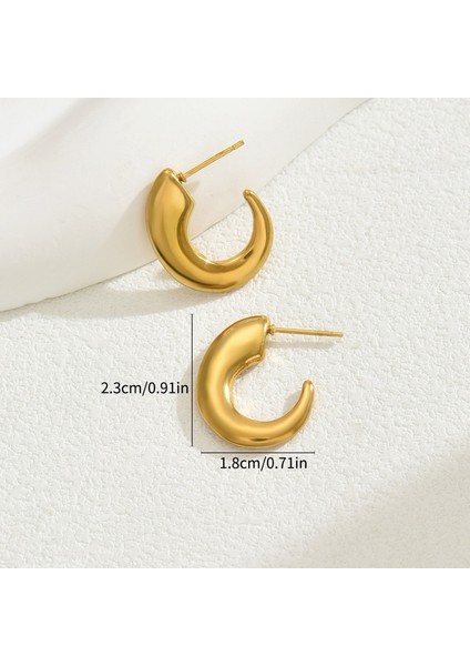 EH4739-7 Altın C Harfi Kadın Küpeleri (Yurt Dışından) fiyatları