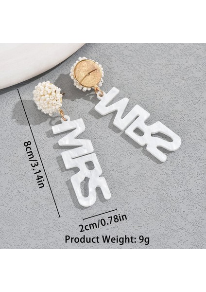 EH4659-5 Beyaz Harfli Kadın Küpesi (Yurt Dışından) fiyatları