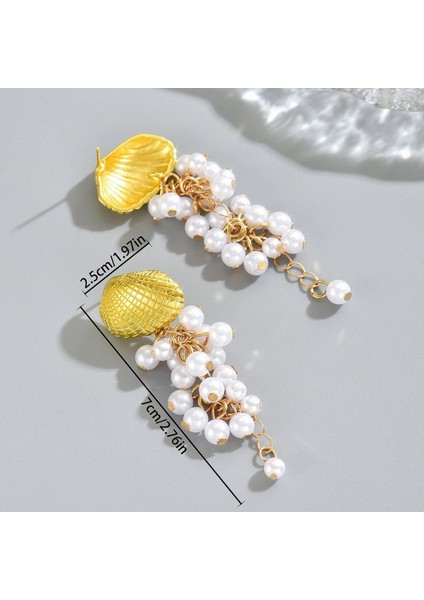 EH5080 Altın Inci Püsküllü Kadın Küpeleri (Yurt Dışından) fiyatları